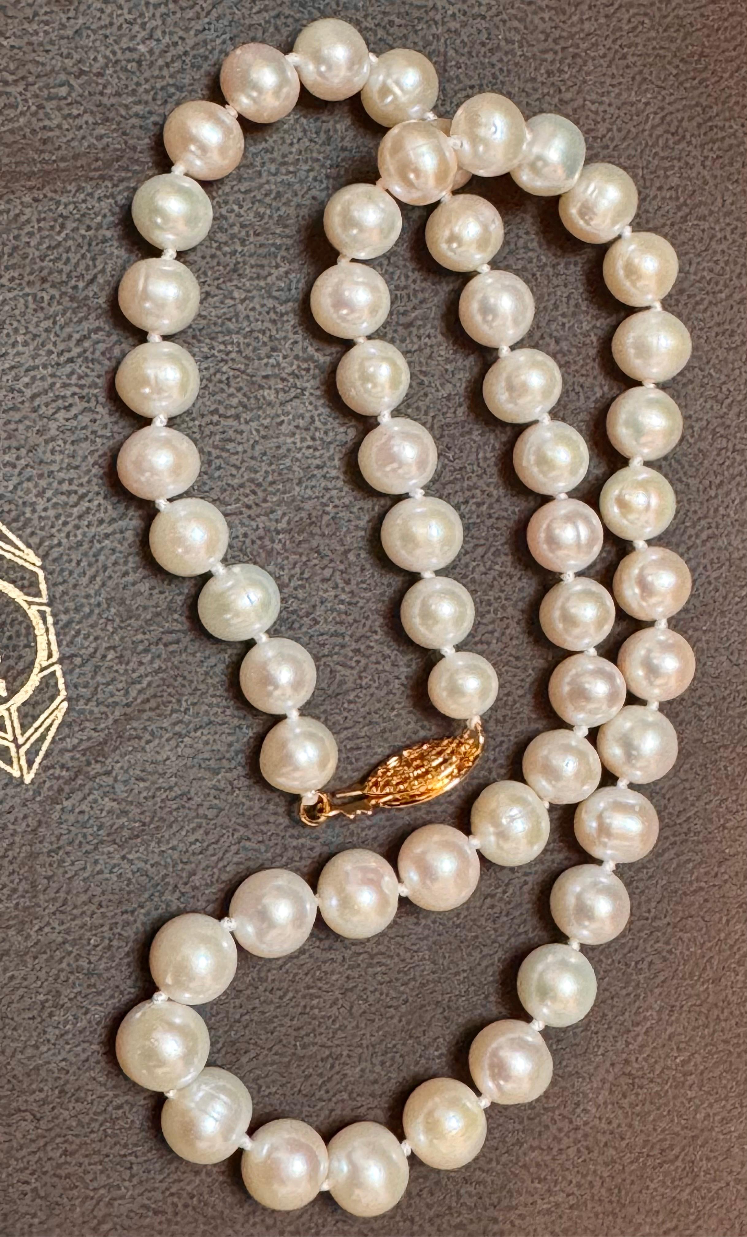 Vintage Cultured Akoya Pearl  Necklace Length 18