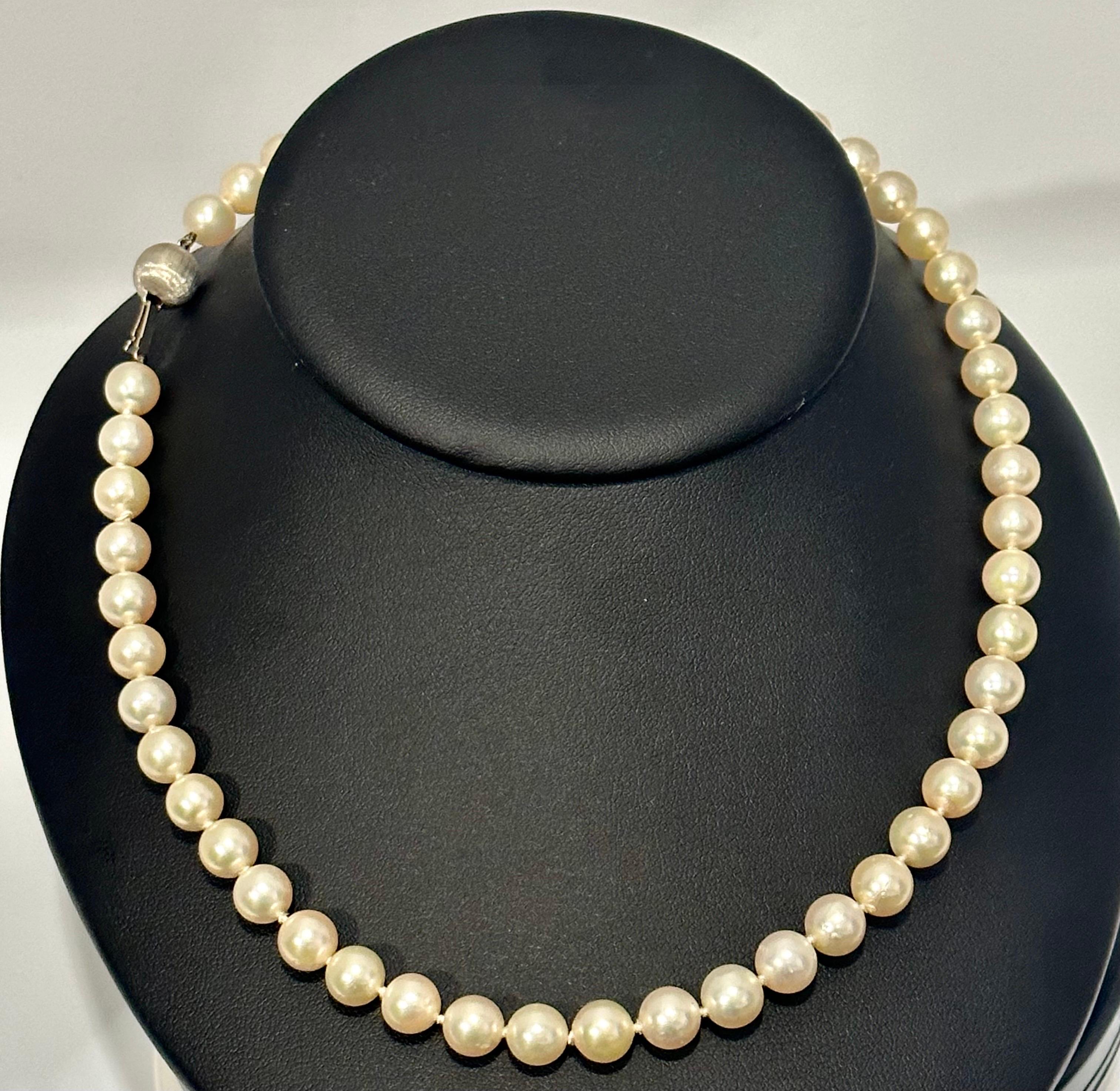 Vintage Cultured Akoya Pearl  Necklace Length 18
