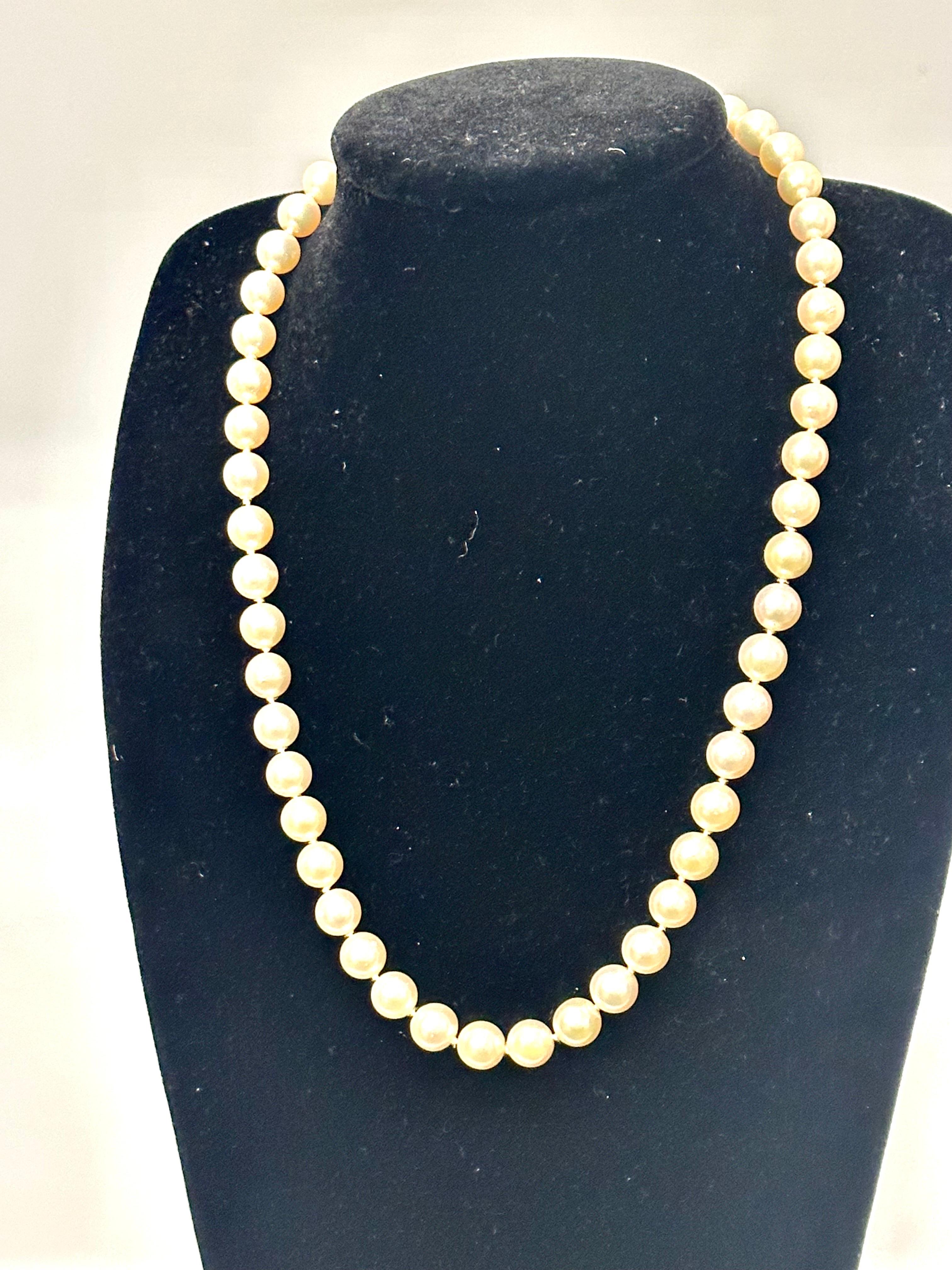 Vintage Cultured Akoya Pearl  Necklace Length 18
