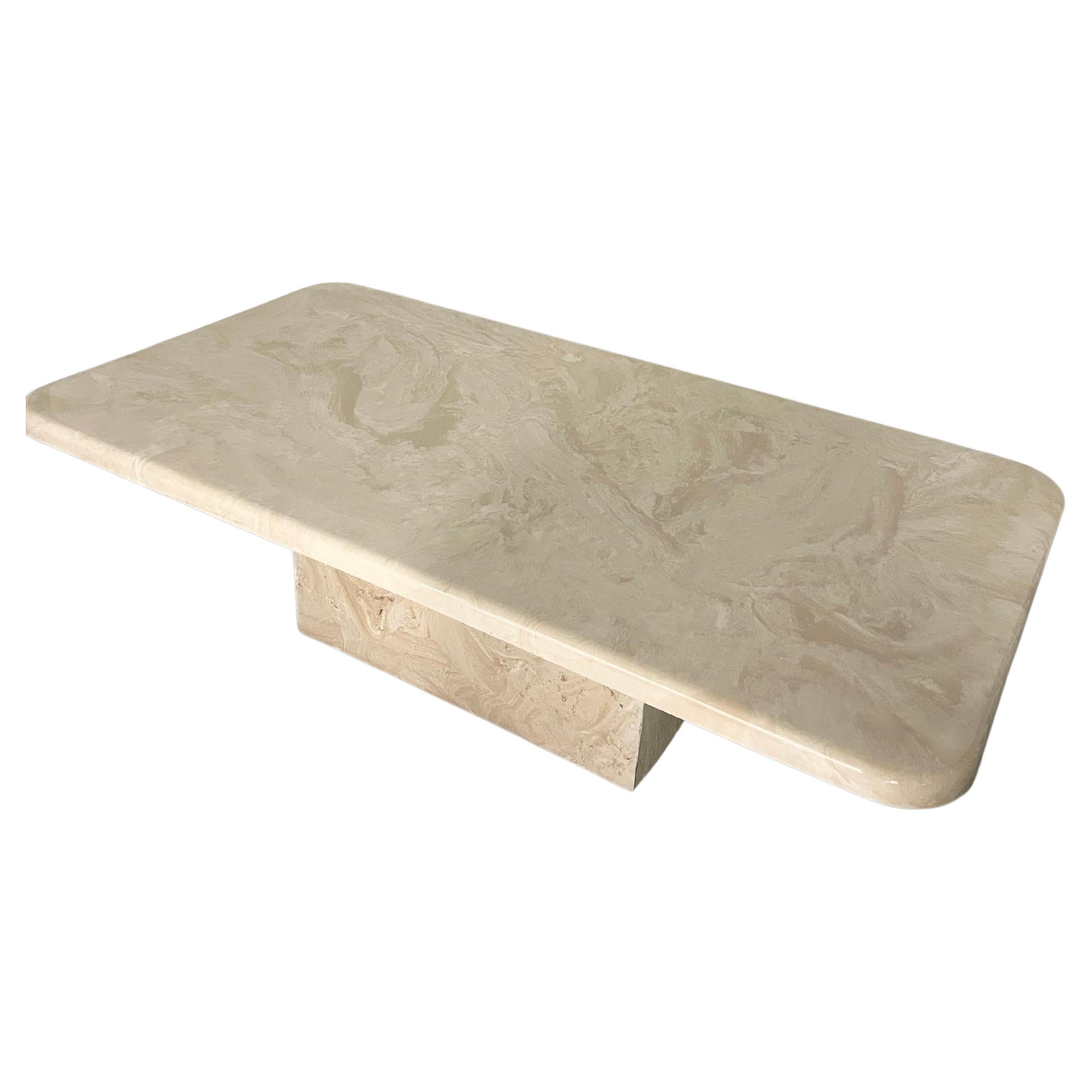 Vintage Cultured Marble Coffee Table For Sale at 1stDibs