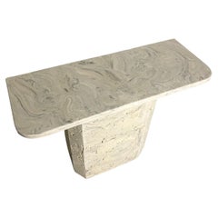 Vintage Cultured Marble Console Table