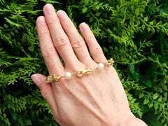 Vintage Cultured Pearl and 18k Yellow Gold Bracelet Circa 1990