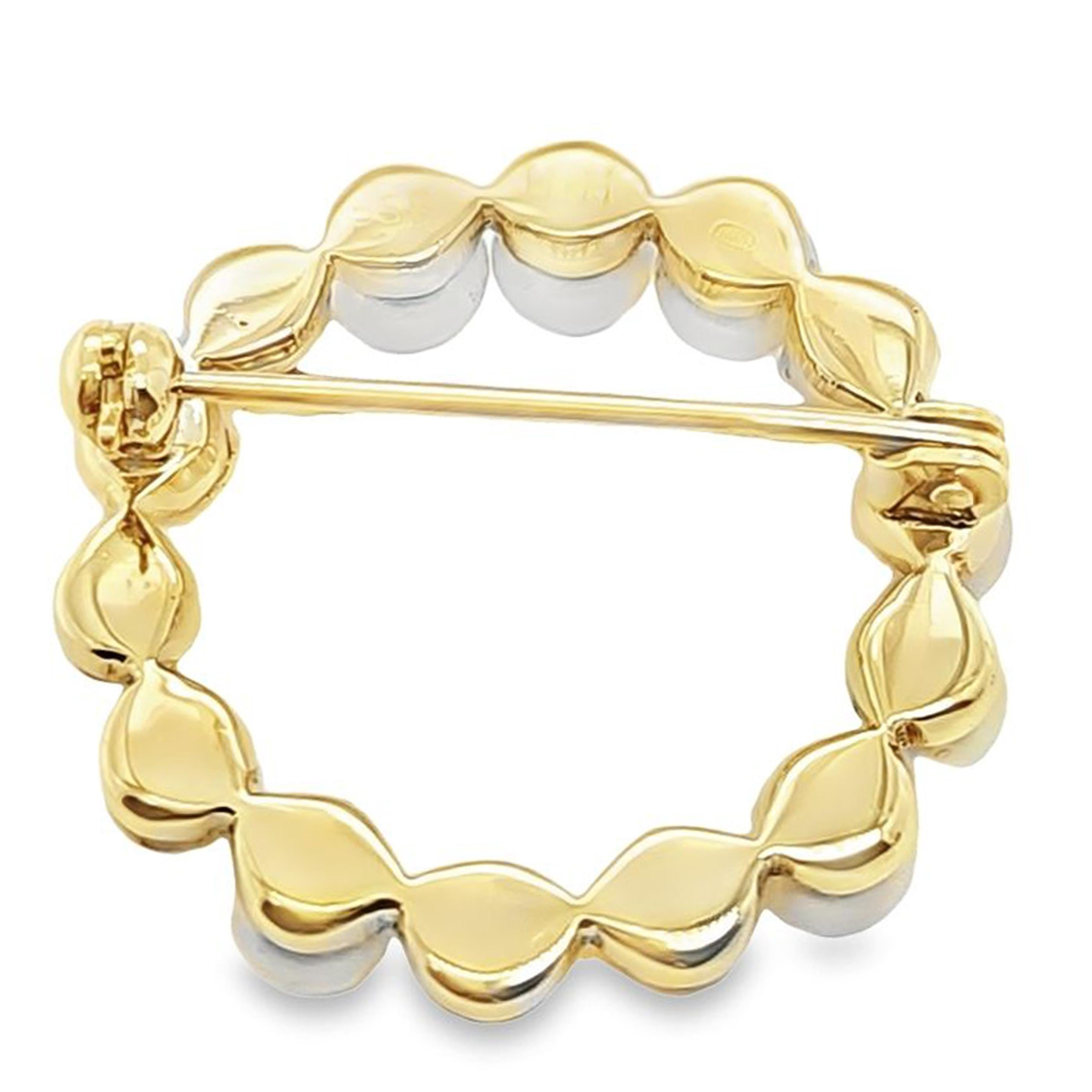 Vintage Zuchtperle Kreis Pin im Zustand „Gut“ im Angebot in Coral Gables, FL