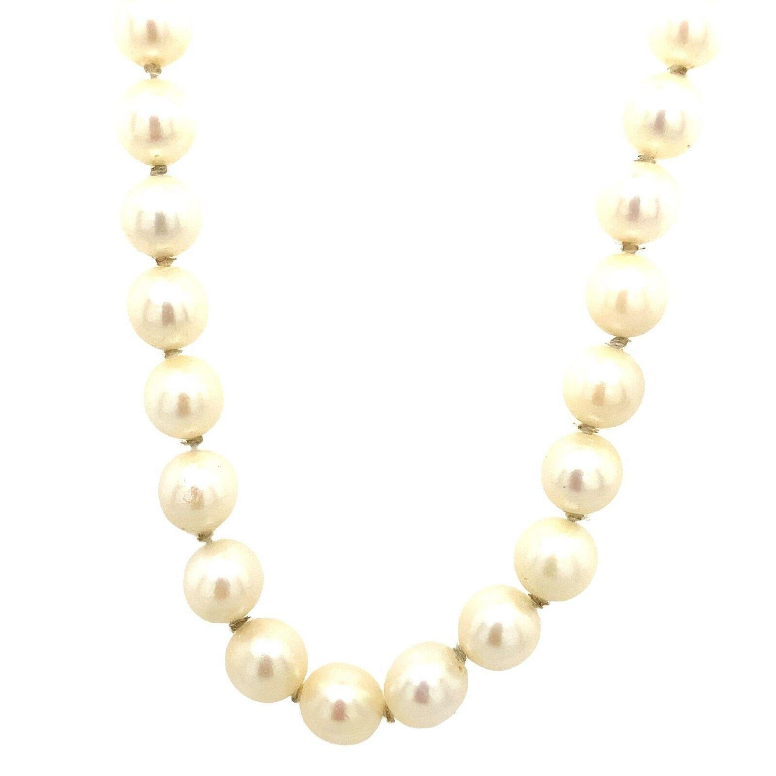 Art déco Collier de perles de culture vintage avec fermoir en or jaune 9 carats en vente