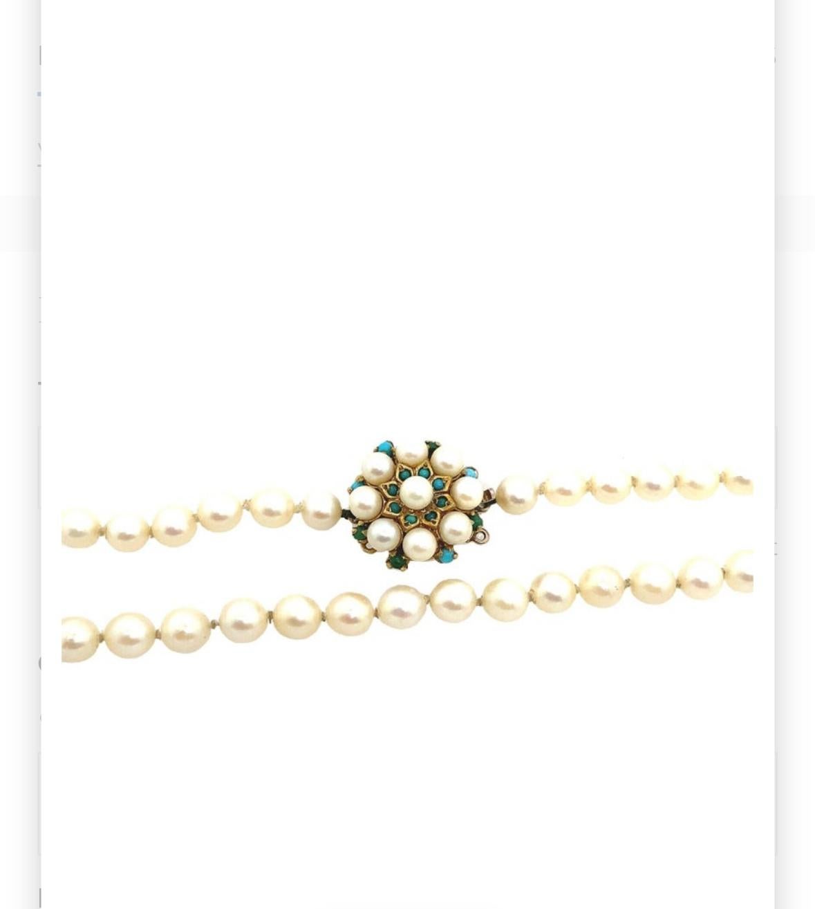 Perle Collier de perles de culture vintage avec fermoir en or jaune 9 carats en vente