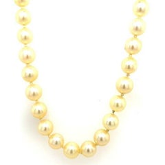 Vintage Cultured Pearl Necklace with Diamond & Sapphire "M" initial Clasp