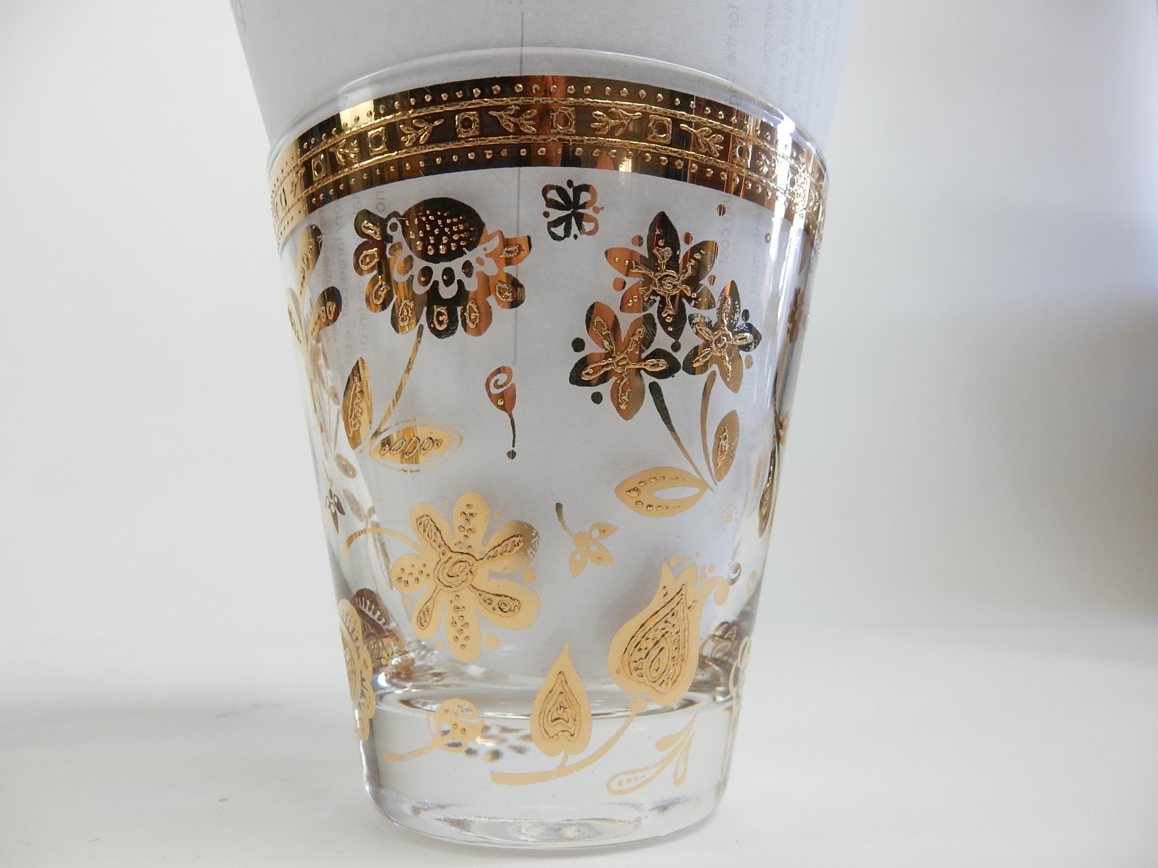 Vintage Culver 8 Whiskey Glasses and 6 Shots 1960's Barware In Good Condition For Sale In Las Vegas, NV