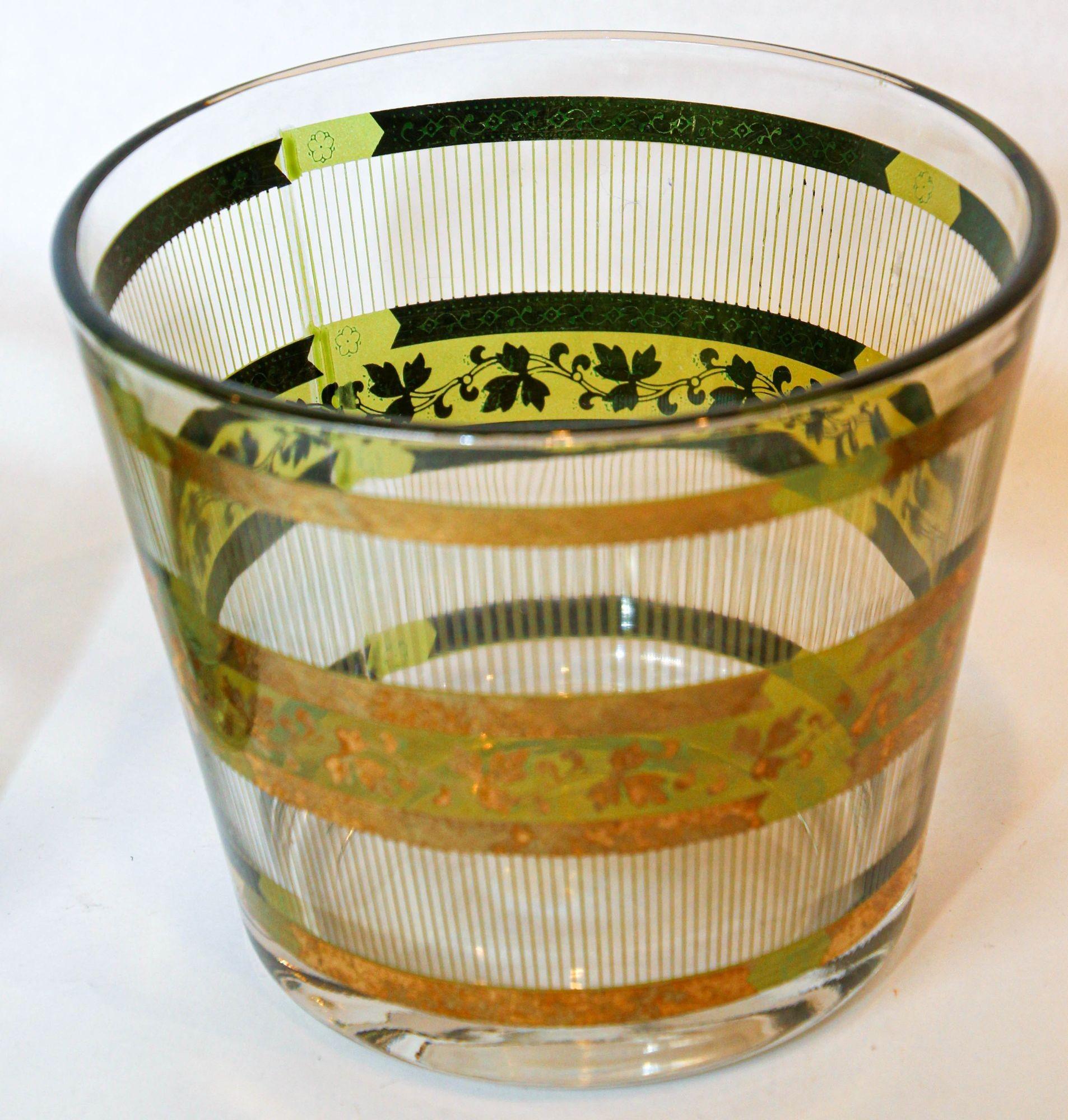 green vintage glassware