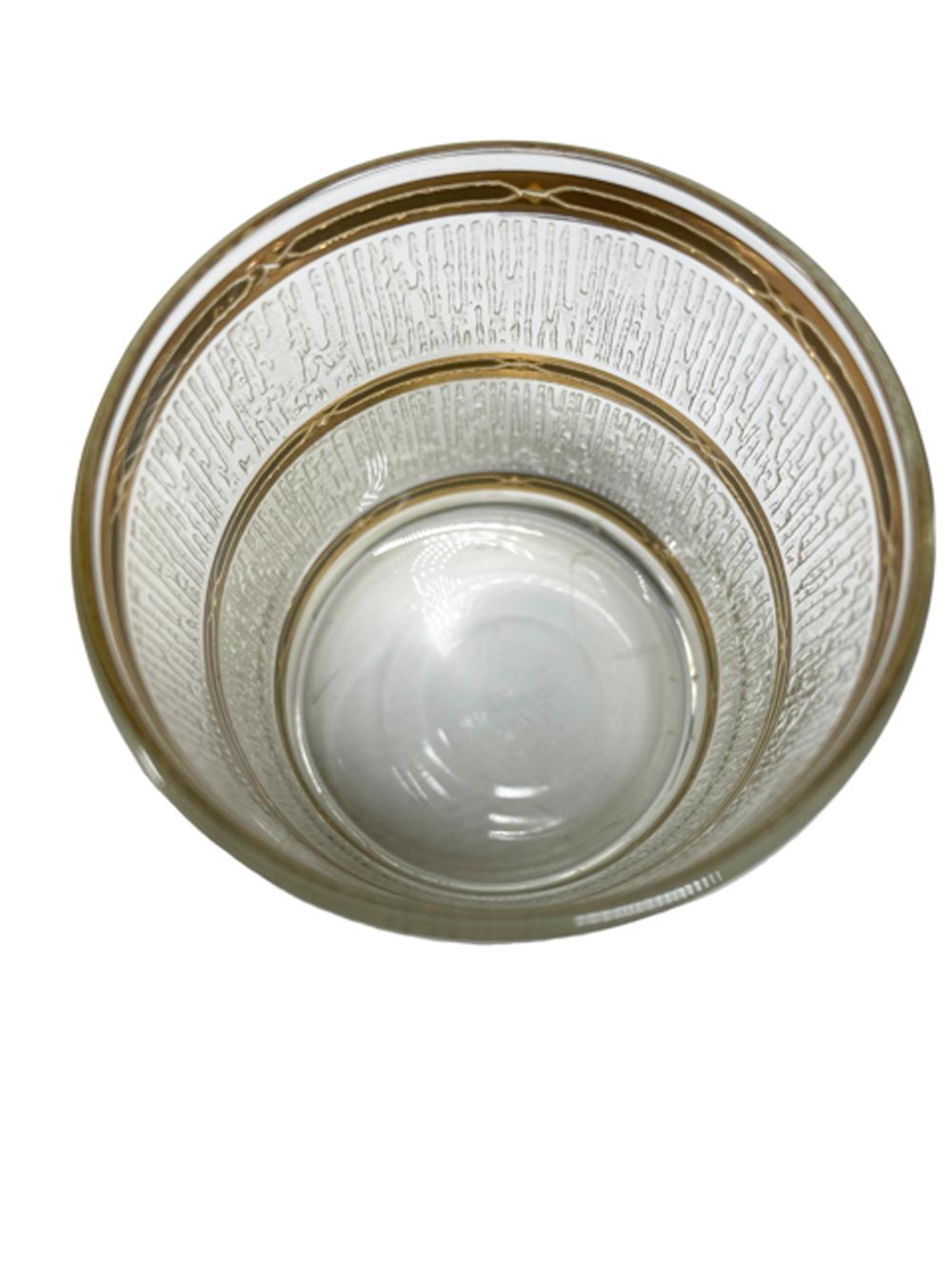Culver-Gläser im Vintage-Stil mit „Icicle“-Muster in schwer zu findendem Whiskey / Neat Size (amerikanisch)