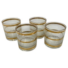 Vintage Culver Glasses in "Icicle" Pattern in Hard to Find Whiskey / Neat Size