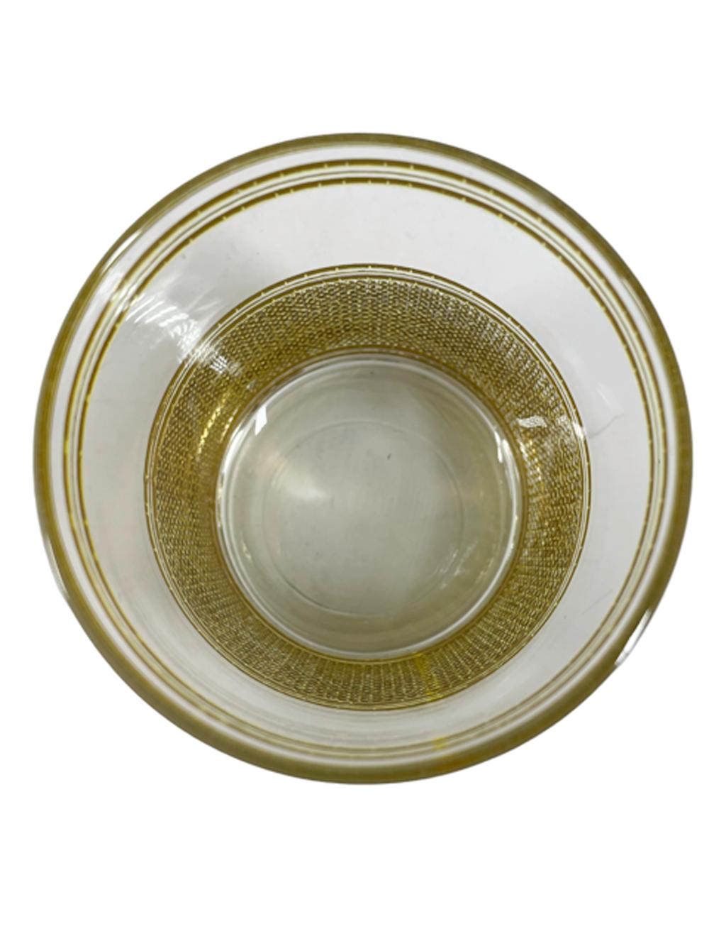 Vintage Culver-Gläser aus Goldgeflecht mit erhöhtem strukturiertem 22-karätigem Golddesign (20. Jahrhundert) im Angebot