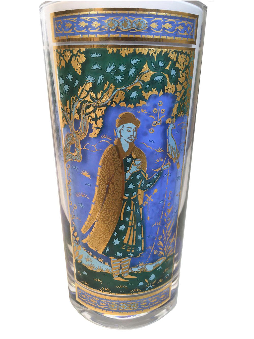 Enameled Vintage Culver, Highball Glasses in 