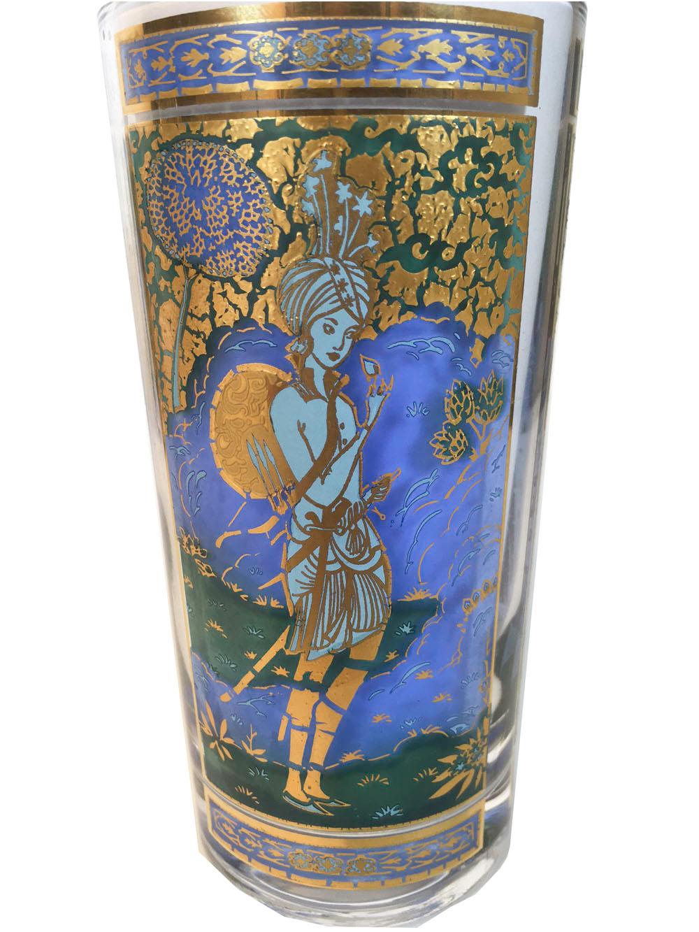 20th Century Vintage Culver, Highball Glasses in 