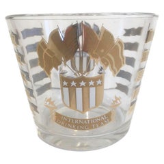 Retro Culver, International Drinking Team Ice Bowl with Gold-Tone Caddy