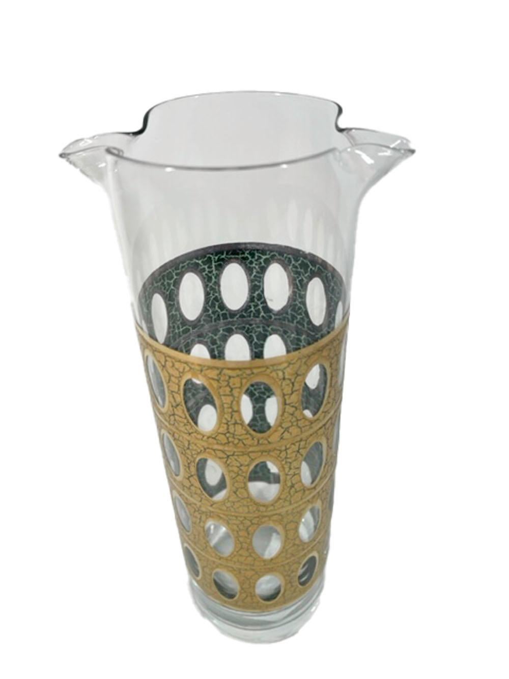 Mid-Century moderno Vintage, Culver, LTD. Brocca da cocktail a doppio beccuccio con motivo Pisa