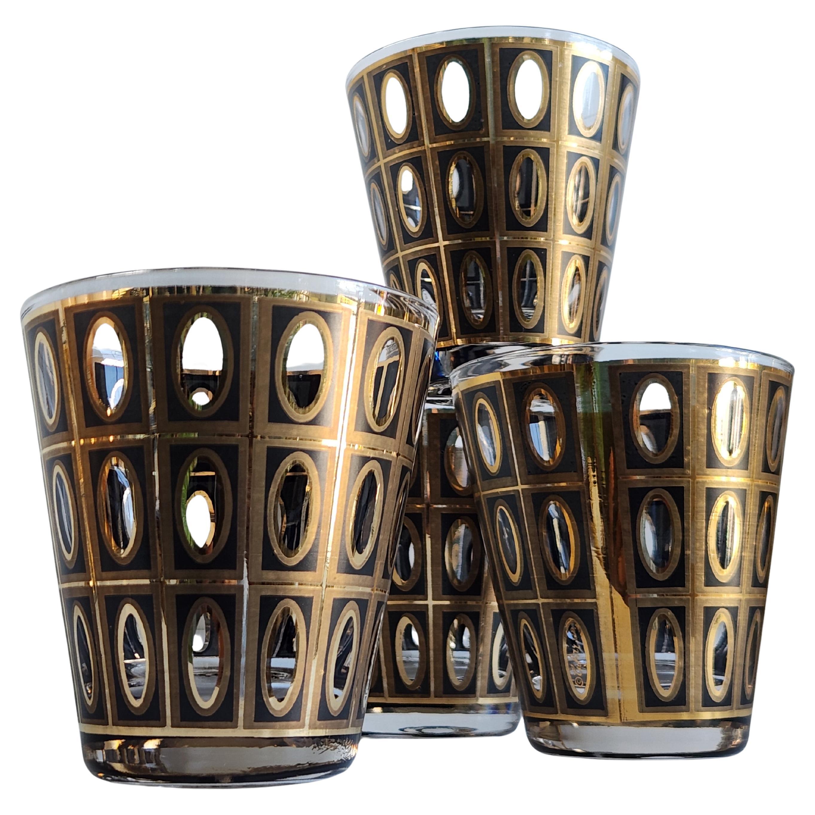Vintage Culver Marokko Gold und Schwarz doppelte Old Fashioneds