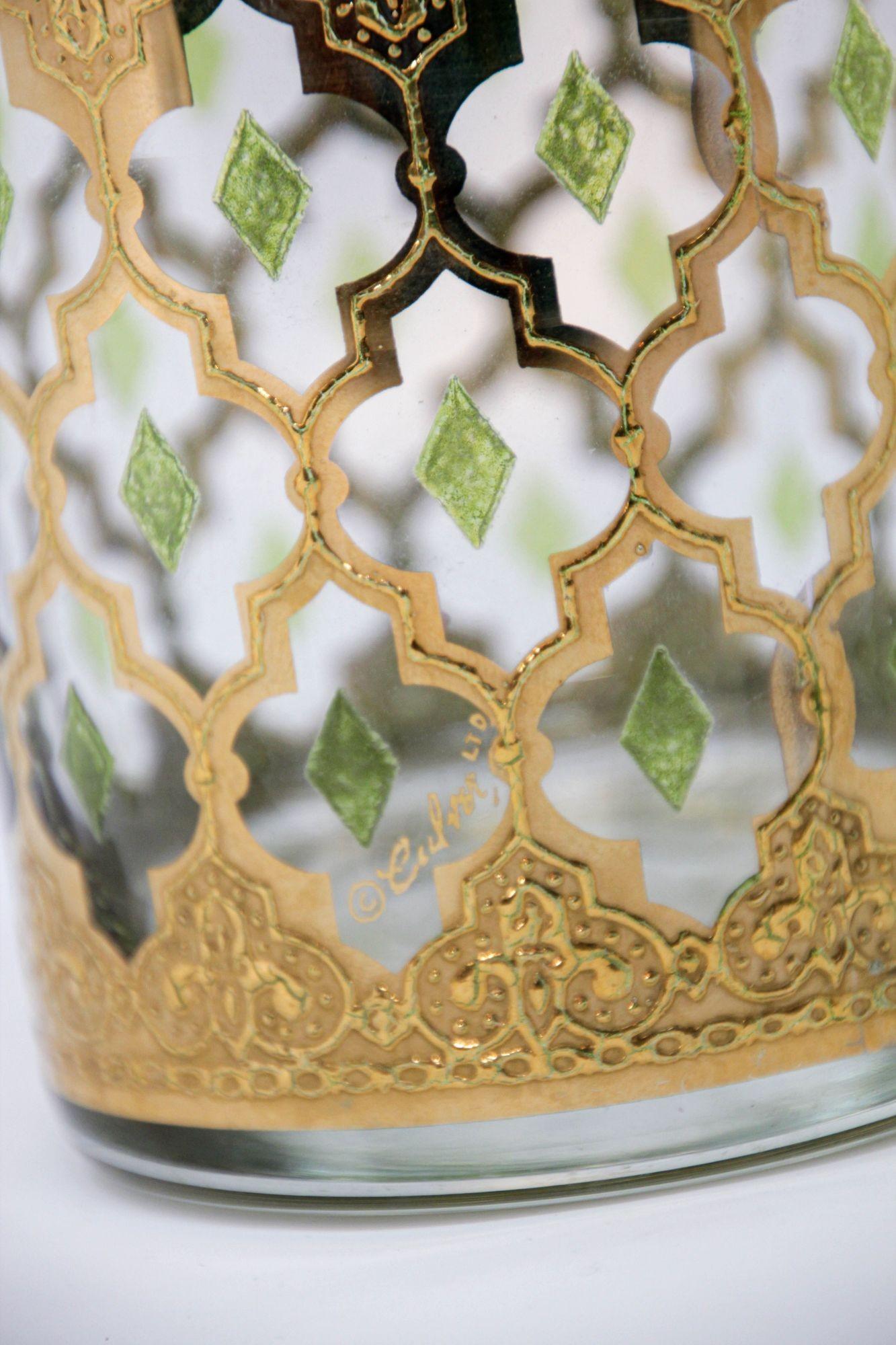 Verre Vieux verre à couvercle à la mode avec motif Valence en or 22 carats en vente