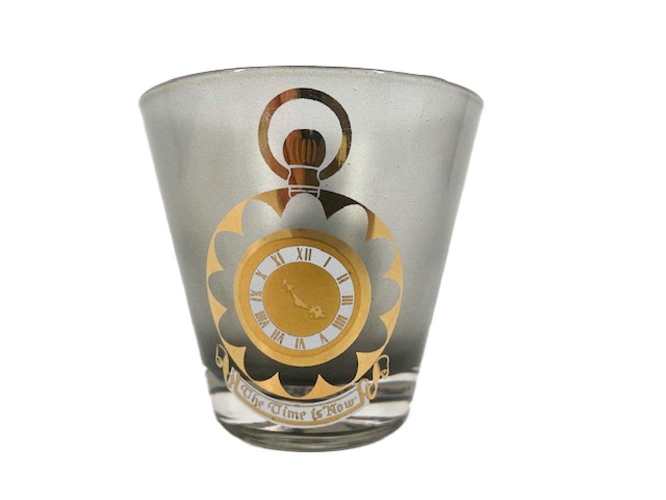 Vieux verres à couvercle à la mode vintage dans le motif « The Time Is Now »  en vente 3