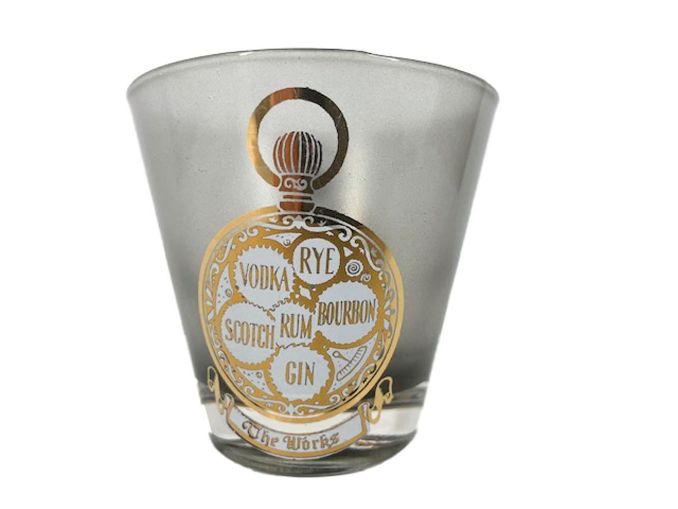 Vieux verres à couvercle à la mode vintage dans le motif « The Time Is Now » en vente 4