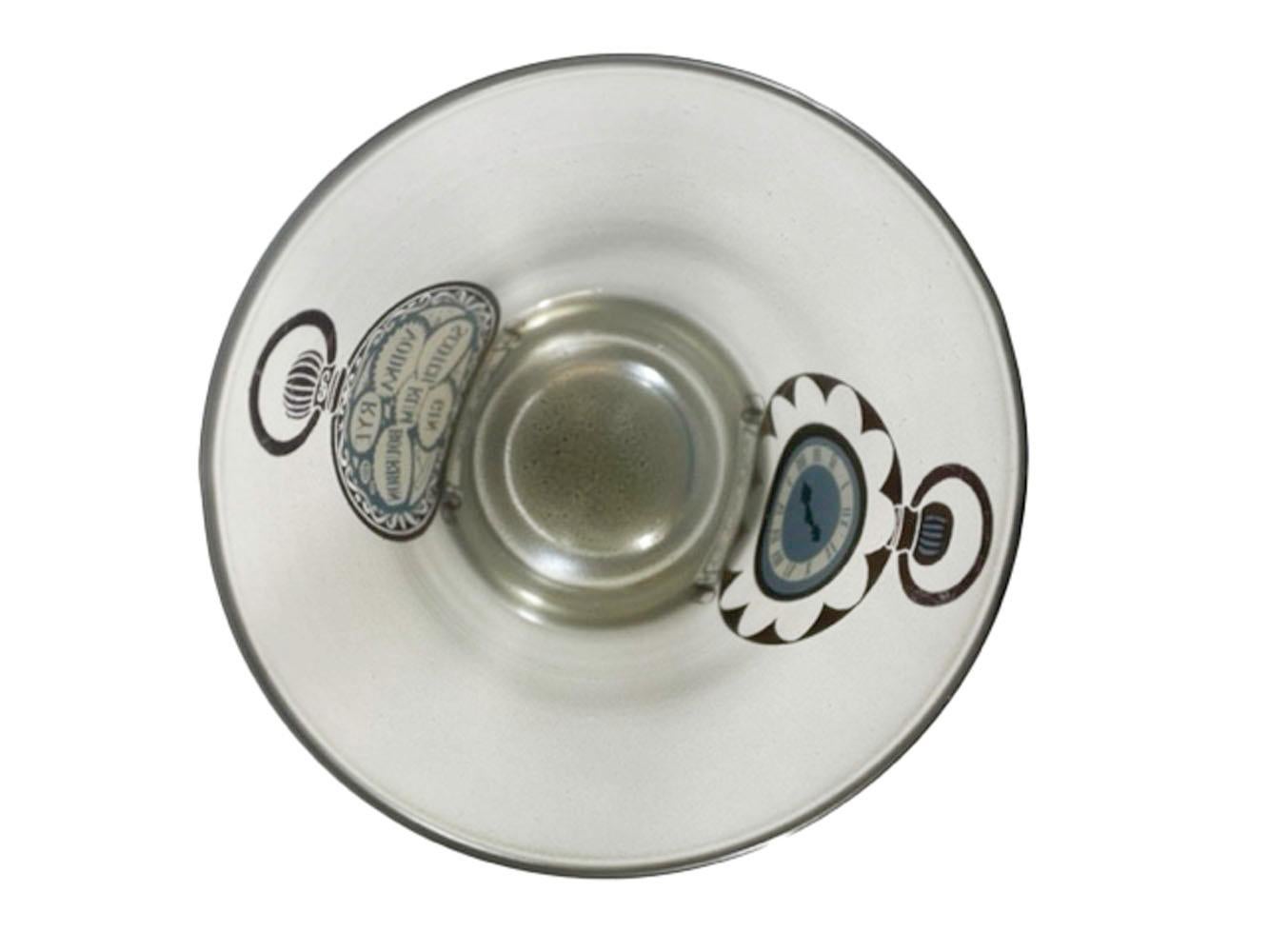 Vieux verres à couvercle à la mode vintage dans le motif « The Time Is Now » en vente 2