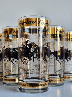 Vintage Culver Post Time hiball glasses set