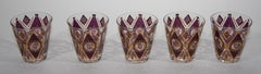 Vintage Culver Rocks Glasses Royal Diamond Pattern