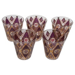 Vintage Culver Rocks Glasses Royal Diamond Pattern