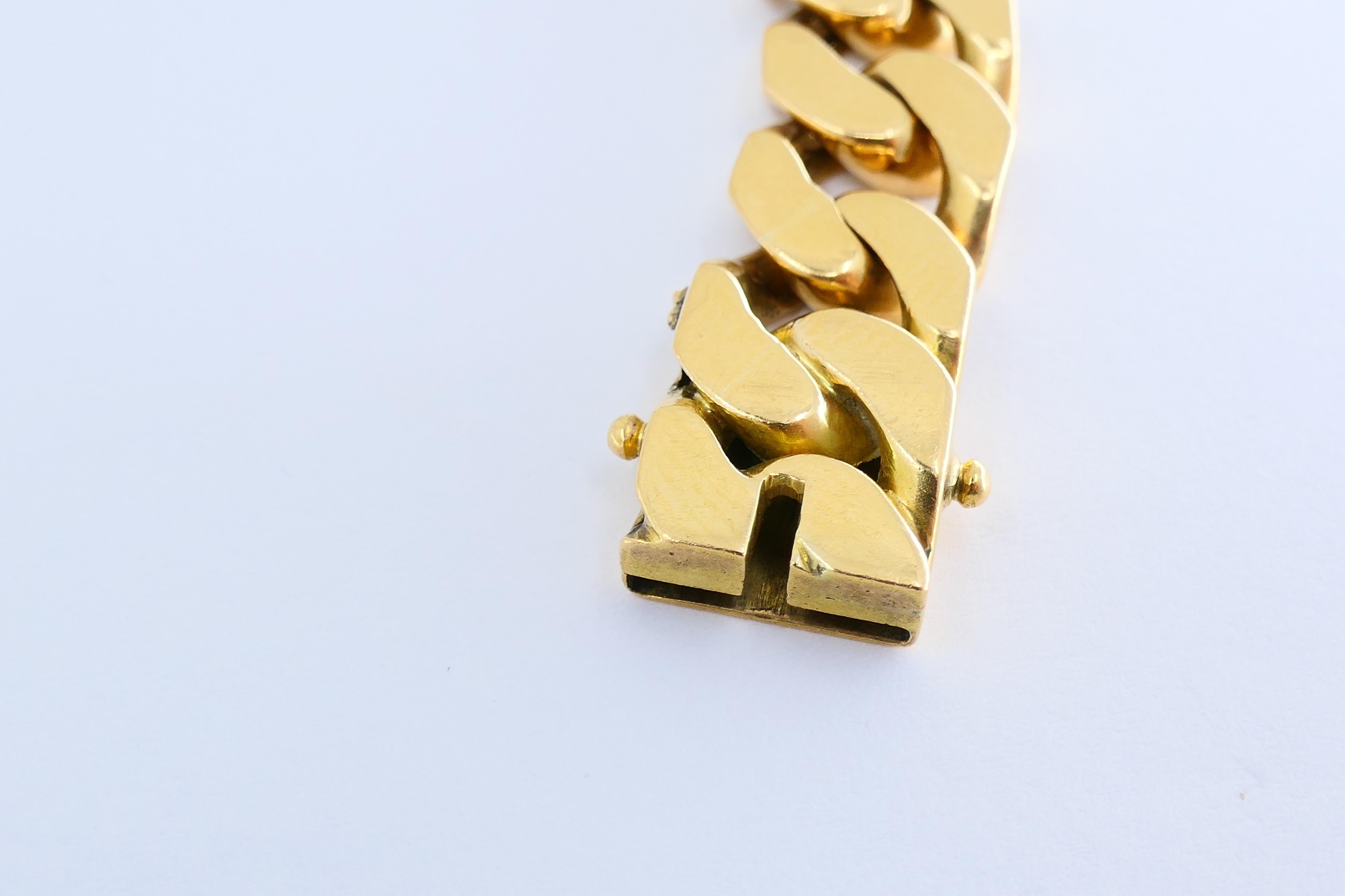 Vintage Curb Link Chain Bracelet 18k Gold French 6