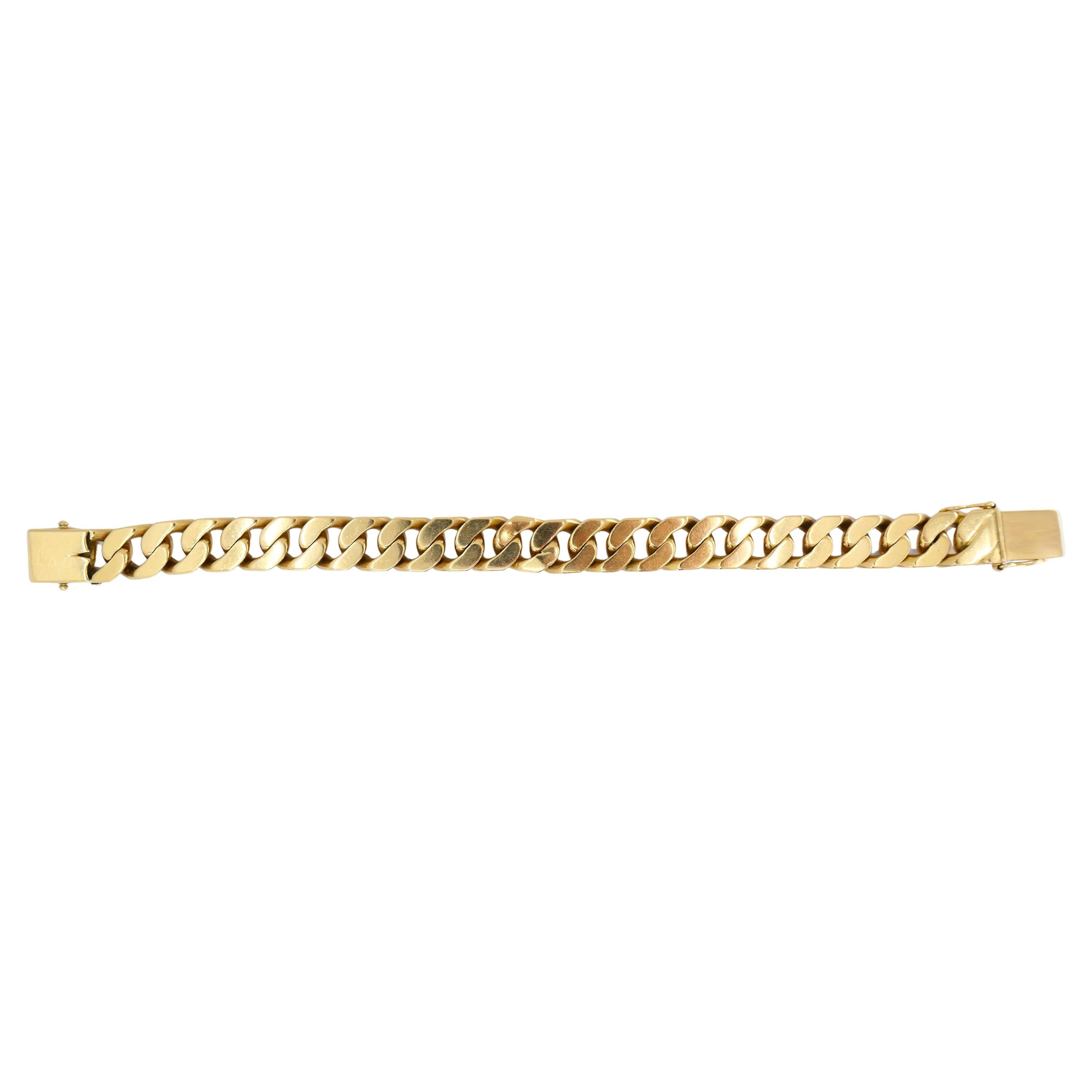 Vintage Curb Link Chain Bracelet 18k Gold French 2