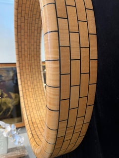 Vintage Curly Round Maple Mirror