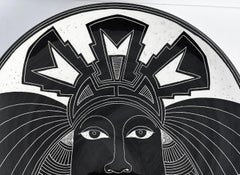 Vintage Curras Brothers Hand-painted Pottery Charger, Signed, 5 Faces Available