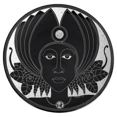 Vintage Curras Brothers Hand-painted Pottery Charger, Signed, 5 Faces Available