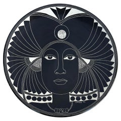 Vintage Curras Brothers Hand-painted Pottery Charger, Signed, 5 Faces Available