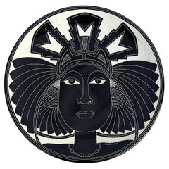 Vintage Curras Brothers Hand-painted Pottery Charger, Signed, 5 Faces Available