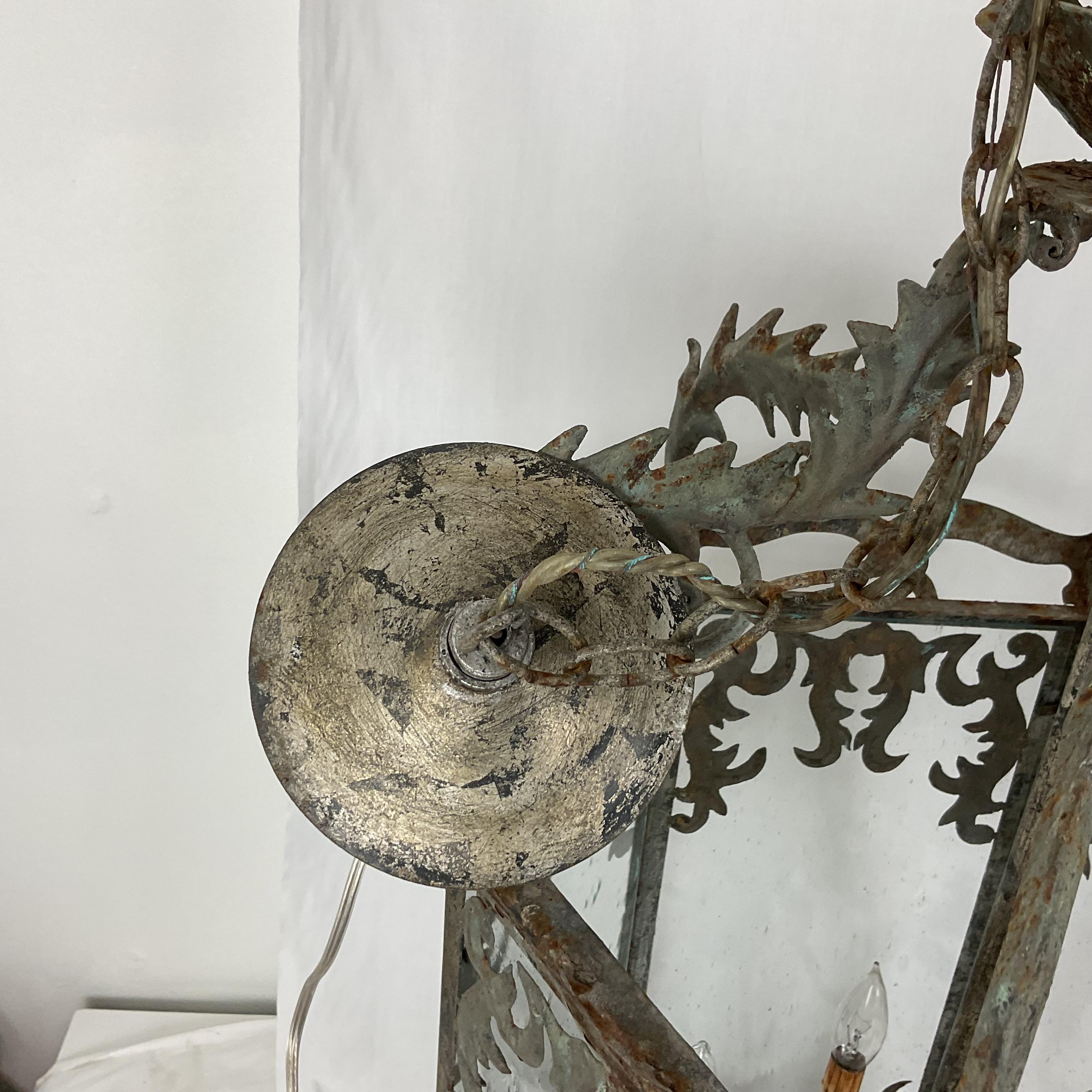 Late 20th Century Vintage Curry & Company Large Metal Lanterns For Sale
