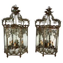 Vintage Curry & Company Large Metal Lanterns