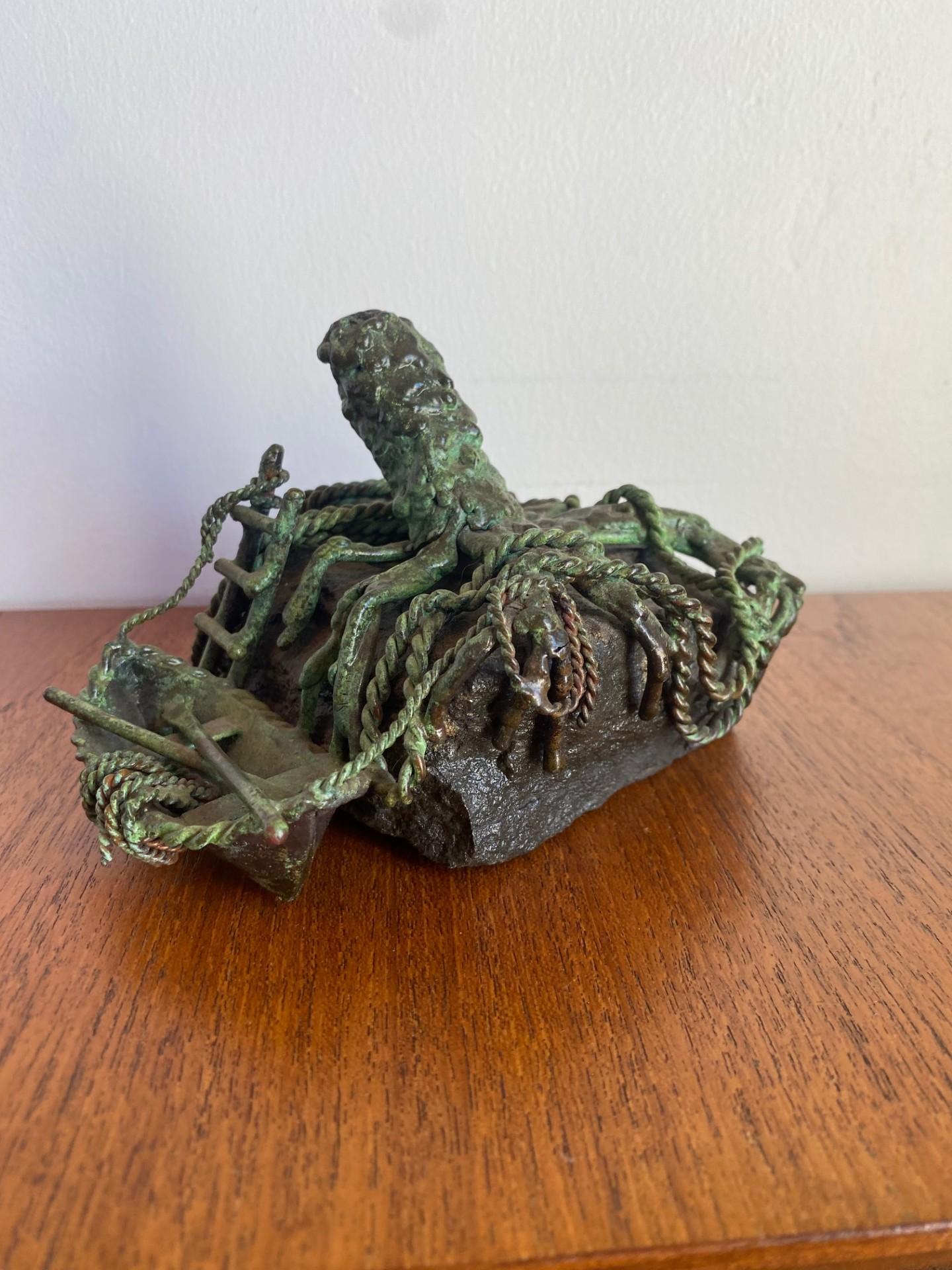 Mid-Century moderno Scultura marittima d'epoca in rame e bronzo di Curtis Clawson in vendita