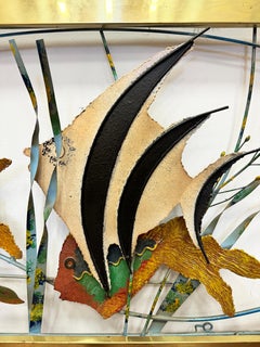 Vintage Curtis Jere Aquarium Fish Wall Sculpture, Signed