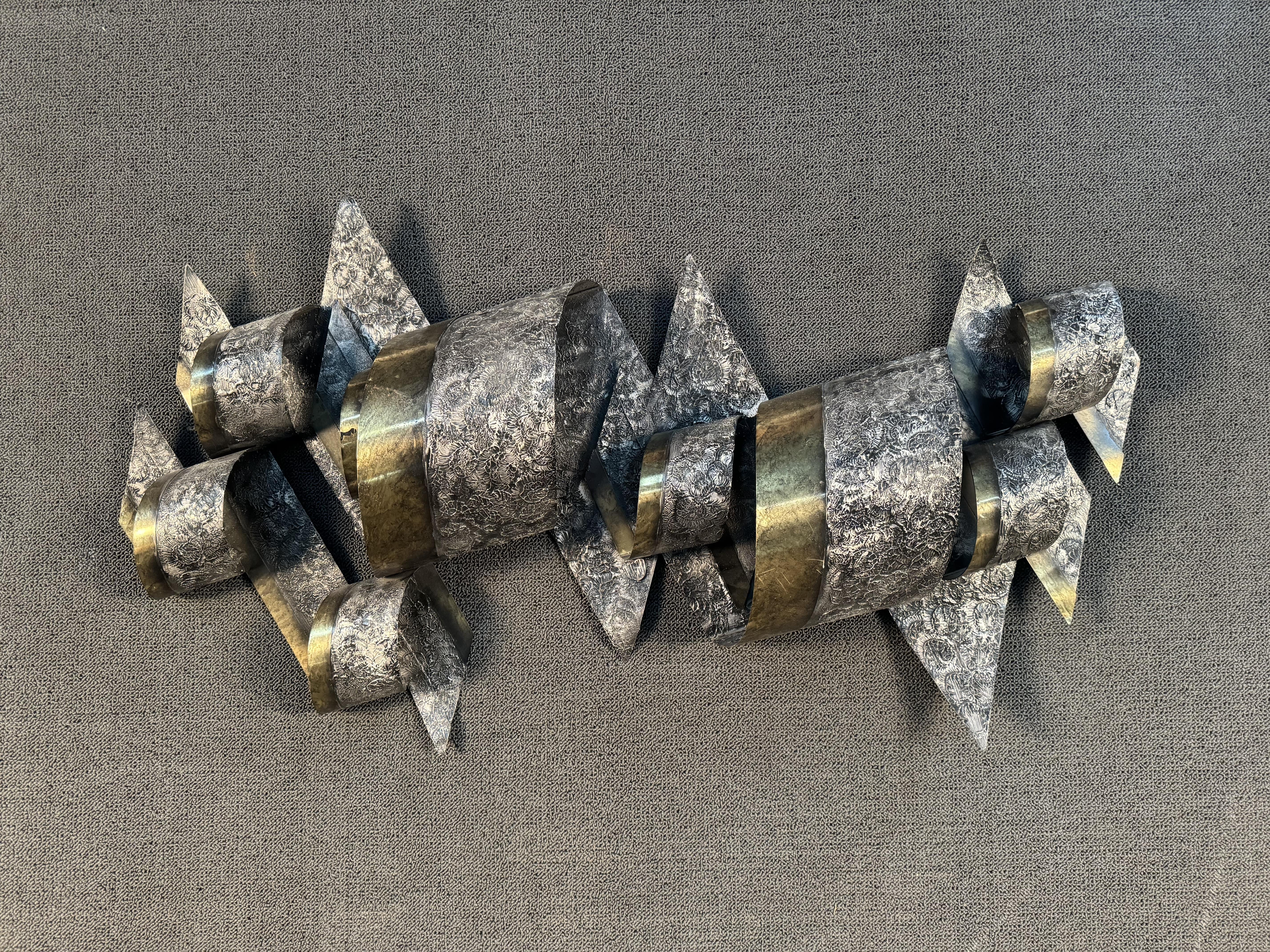 Vintage Curtis Jere Black Brutalist Wall Art Sculpture For Sale 2