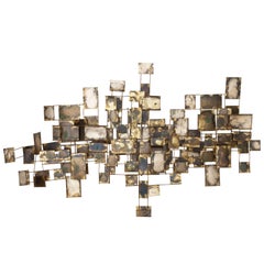 Vintage Curtis Jere Brass 'Labyrinth' Wall Mounted Sculpture, C Jere, 1968