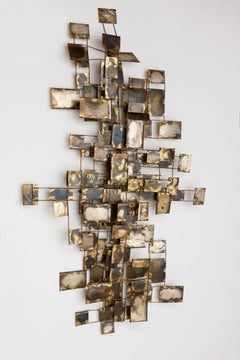 Vintage Curtis Jere Brass 'Labyrinth' Wall Mounted Sculpture, C Jere, 1968