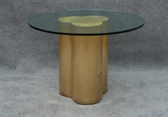 Vintage Curtis Jere Brass Trefoil Clover Form 42" Dining or Center Table