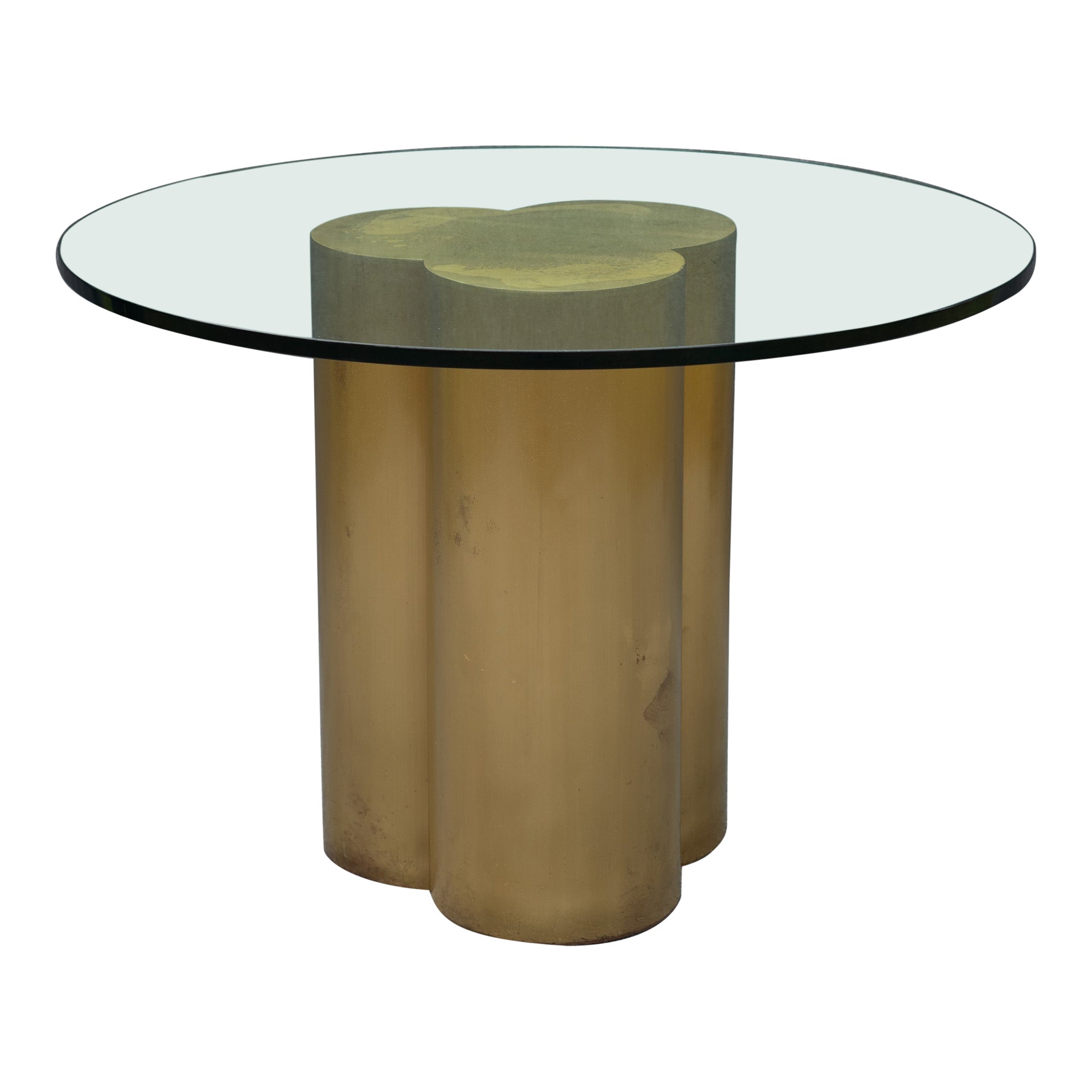 Vintage Curtis Jere Messing Kleeblatt Form 42" Esstisch oder Center Table im Angebot