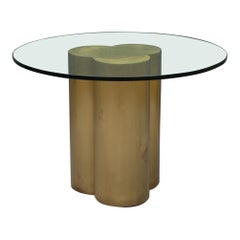 Table de salle à manger ou de centre Vintage Curtis Jere Brass Trefoil Clover Form 42".