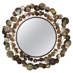 Vintage Curtis Jere "Cloud" Brass Mirror for Artisan House