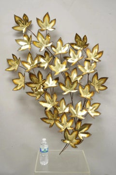 Vintage Curtis Jere Large 48" Maple Leaf Metal Brutalist Wall Art Sculpture