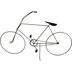 Vintage Curtis Jere Mid Century Modern Signed Metal Stationary Bicycle Sculpture