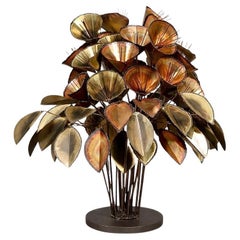 Sculpture Vintage Curtis Jere Bouquet Floral en Métal Mixte