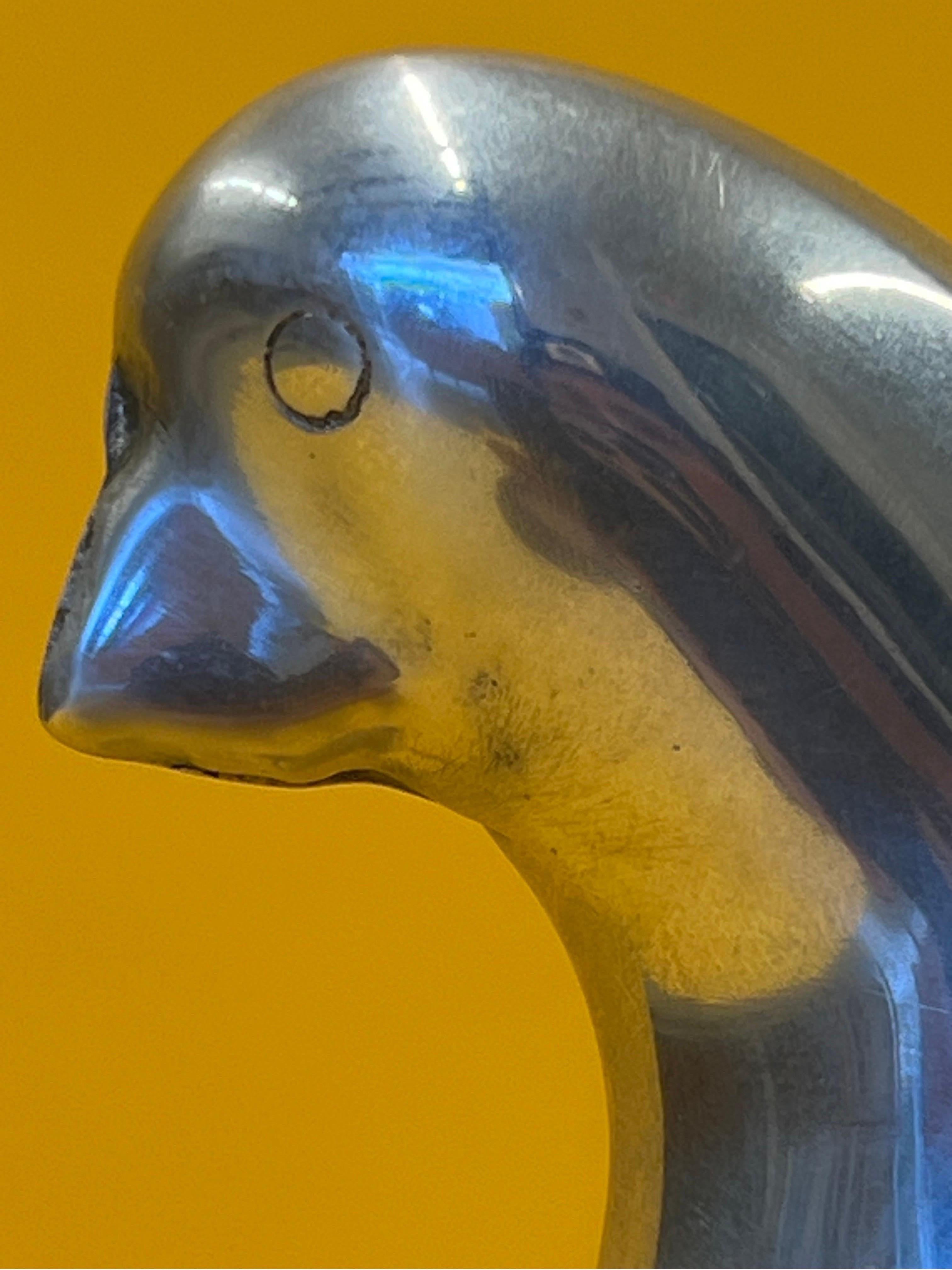 Metal Vintage Curtis Jere Parrot Sculpture For Sale