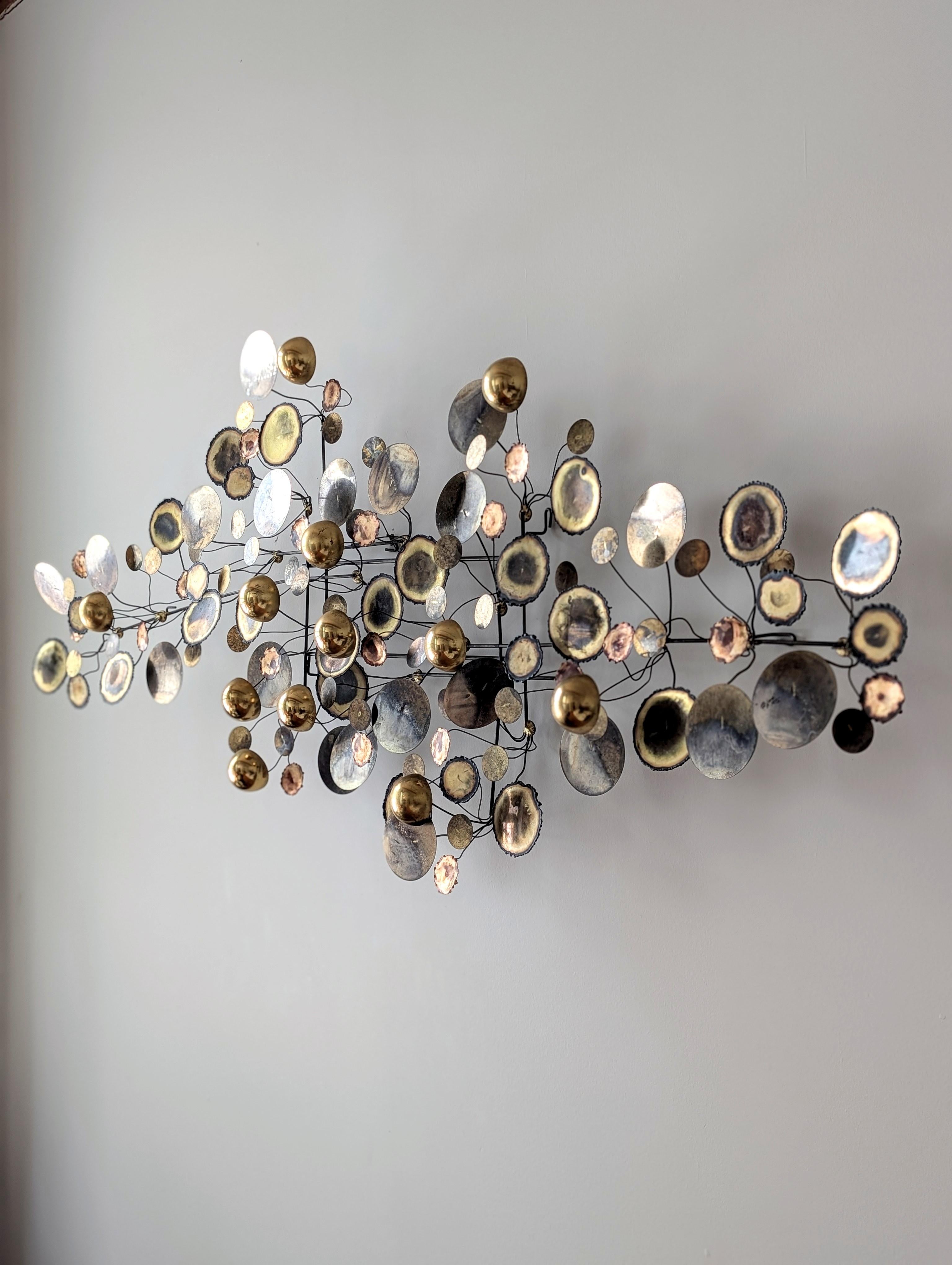 Vintage Curtis Jere Regentropfen Wandskulptur im Zustand „Gut“ im Angebot in Lynn, MA